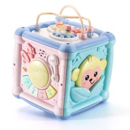 image-Baby Musical Box Toddler Funny Hand Drum Toy Baby Activity Cube Geometric Blocks