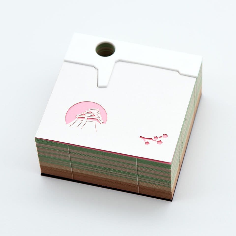 image-Memo Pad Nagoya Castle Tenshukaku Architectural Paper Sculpture Model