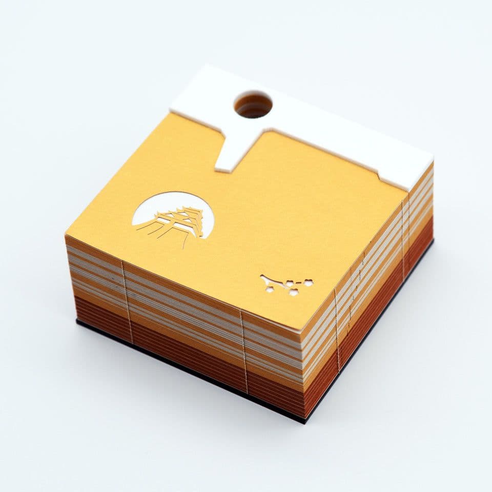 image-Memo Pad Nagoya Castle Tenshukaku Architectural Paper Sculpture Model