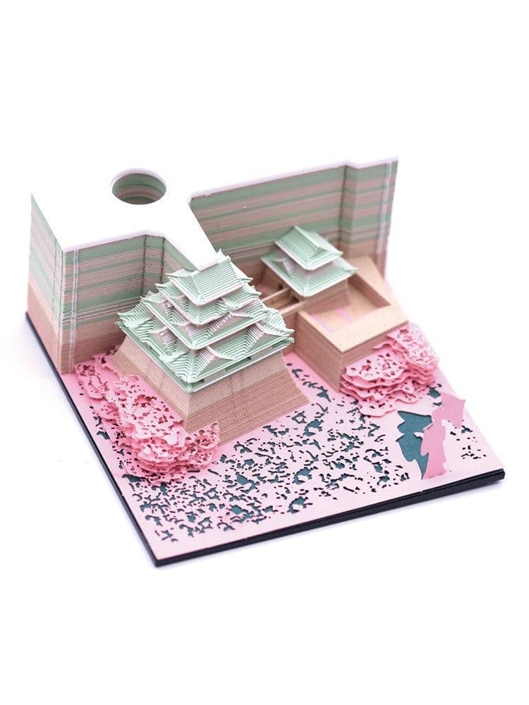 image-Memo Pad Nagoya Castle Tenshukaku Architectural Paper Sculpture Model