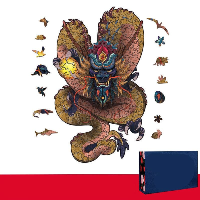 image-Lion Wolf Alien Irregular Three-dimensional Animal Jigsaw Wooden Jigsaw Puzzle