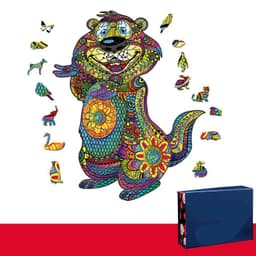 image-Lion Wolf Alien Irregular Three-dimensional Animal Jigsaw Wooden Jigsaw Puzzle