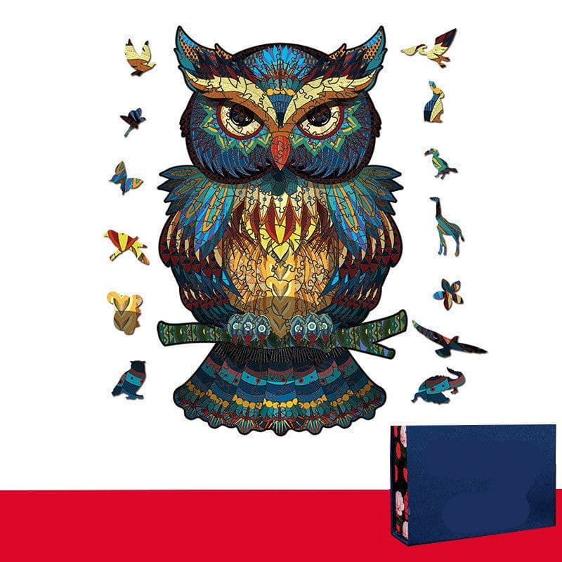 image-Lion Wolf Alien Irregular Three-dimensional Animal Jigsaw Wooden Jigsaw Puzzle