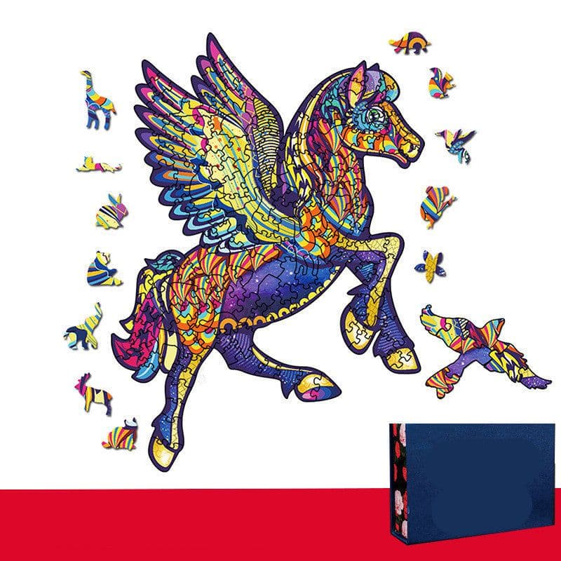 image-Lion Wolf Alien Irregular Three-dimensional Animal Jigsaw Wooden Jigsaw Puzzle