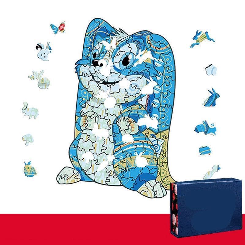 image-Lion Wolf Alien Irregular Three-dimensional Animal Jigsaw Wooden Jigsaw Puzzle