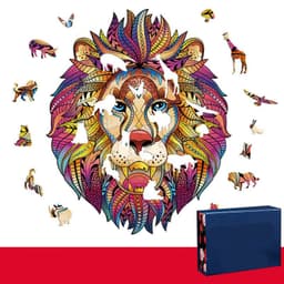 image-Lion Wolf Alien Irregular Three-dimensional Animal Jigsaw Wooden Jigsaw Puzzle