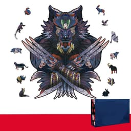 image-Lion Wolf Alien Irregular Three-dimensional Animal Jigsaw Wooden Jigsaw Puzzle