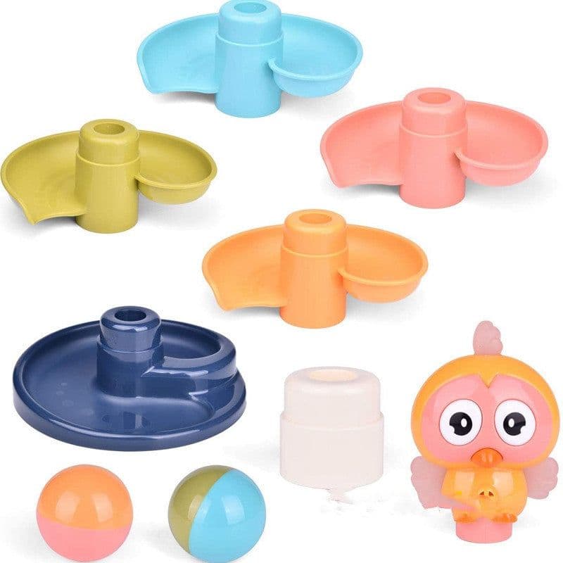 image-Baby Puzzle Fun Track Sliding Ball Tower Building Block Toy