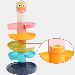 image-Baby Puzzle Fun Track Sliding Ball Tower Building Block Toy