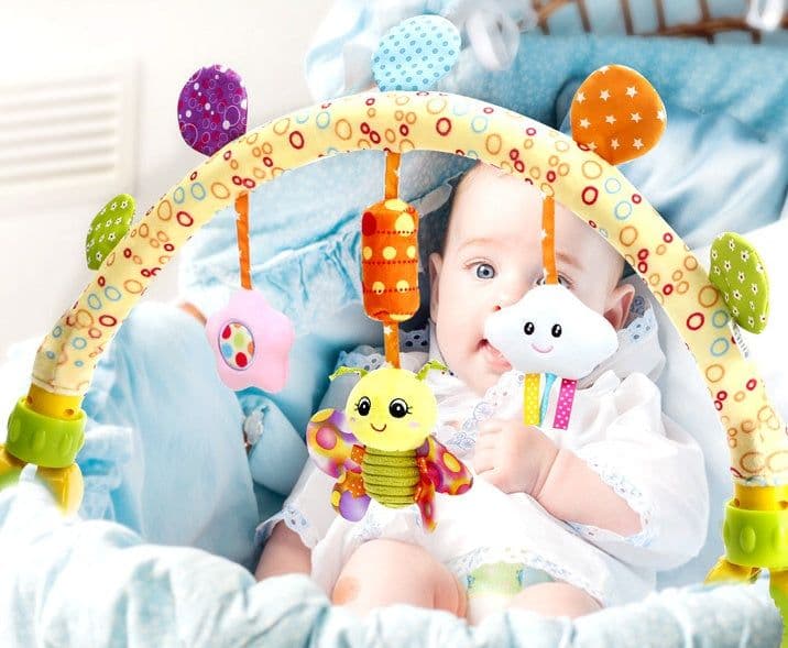 image-Baby Musical Mobile Toys for Bed Stroller Plush Baby Rattles Toys for Baby Toys 0-12 Months Infant