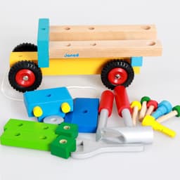 image-French Janod Tool Toy Car Children's Hand-Assembled Car Educational Toy