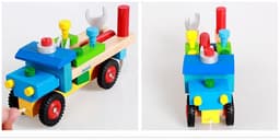 image-French Janod Tool Toy Car Children's Hand-Assembled Car Educational Toy