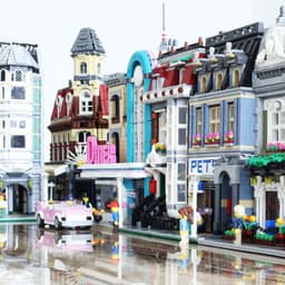 image-New Large Street View Detective's Office Cafe Corner Grand Emporium Brick-bank University Havana Cafe Building Block Gift