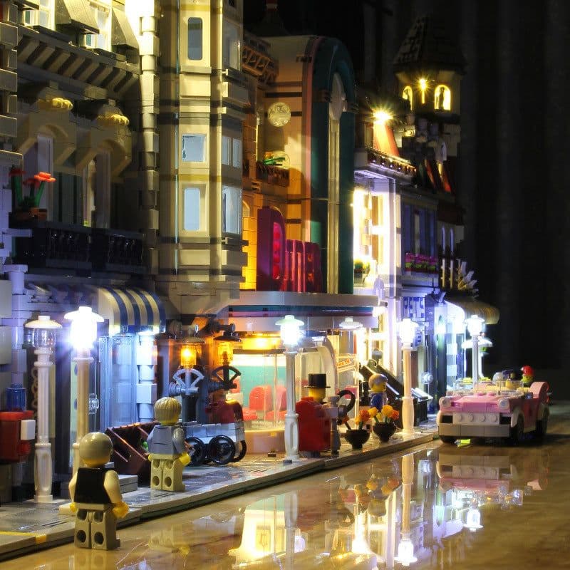 image-New Large Street View Detective's Office Cafe Corner Grand Emporium Brick-bank University Havana Cafe Building Block Gift