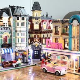 image-New Large Street View Detective's Office Cafe Corner Grand Emporium Brick-bank University Havana Cafe Building Block Gift