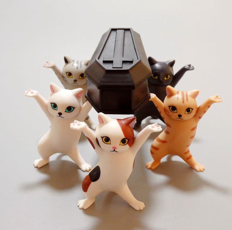 image-Kid Children Funny Toys Gift Cat Coffin Dance Doll Animals Figurines Handmade Blind Box Decoration Toys Gift