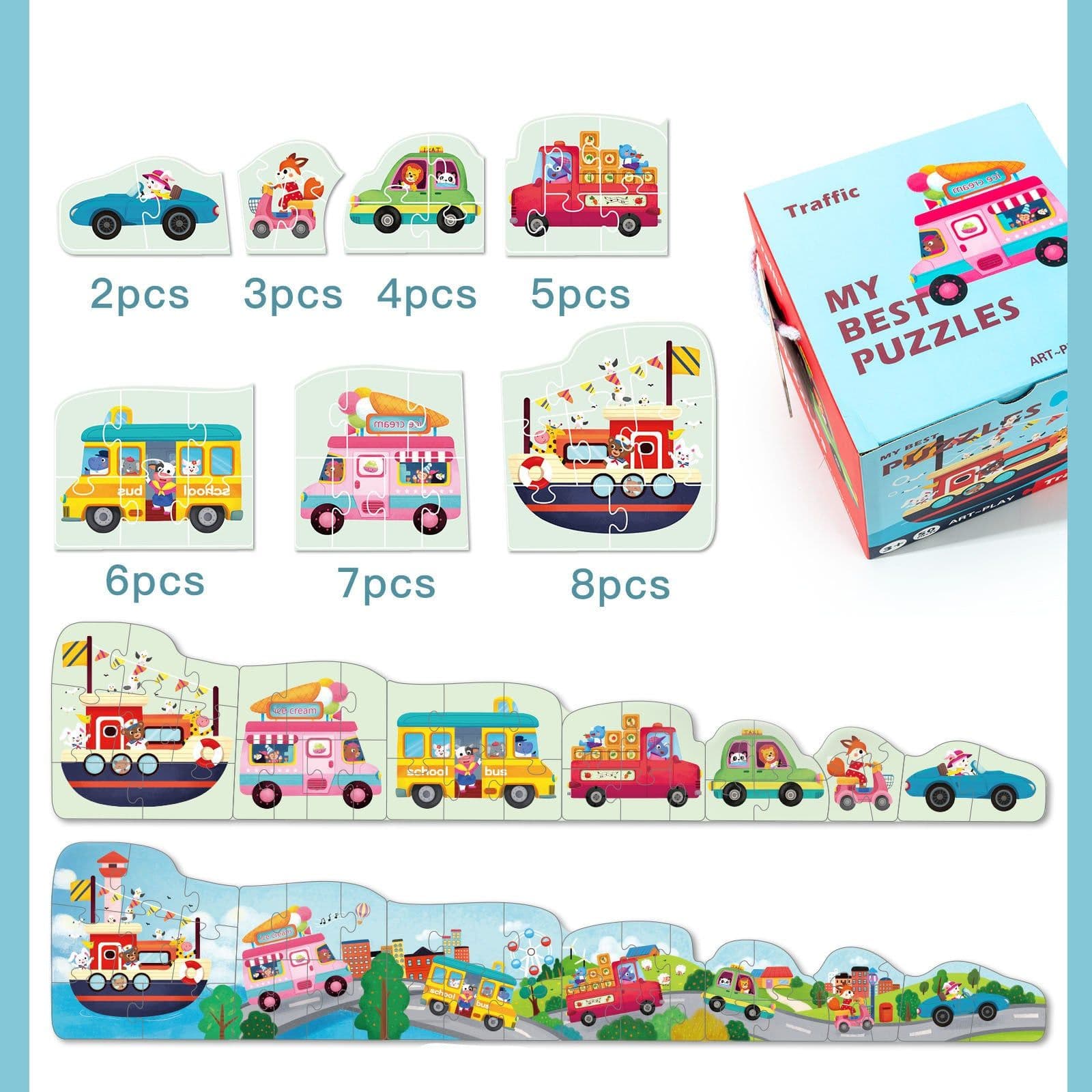 image-Advanced Educational Big Piece Puzzle Wooden Toys For Babies And Toddlers Enlightenment And Logical Thinking