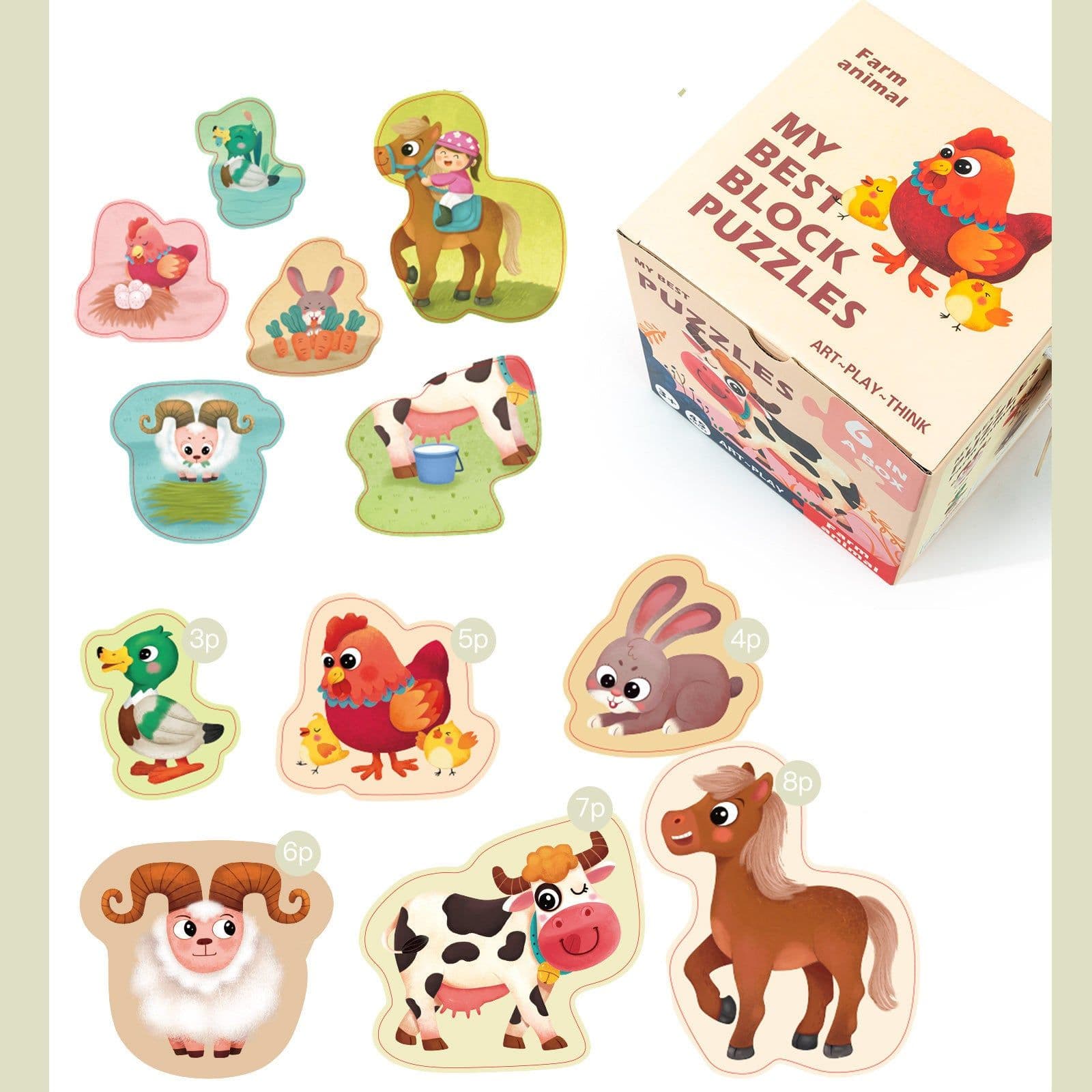 image-Advanced Educational Big Piece Puzzle Wooden Toys For Babies And Toddlers Enlightenment And Logical Thinking