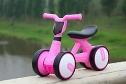 image-Plastic No-pedal Baby Kids Push Balance Bike Three Wheels Tricycle Baby Mini Balance Bike