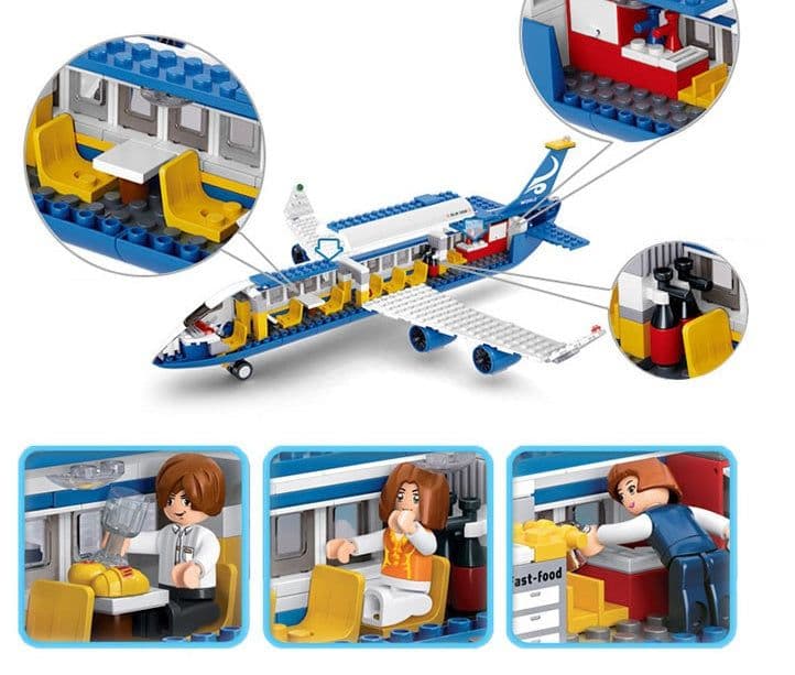 image-Children's Educational Plastic Plug-In Toy Airplane Aviation Series