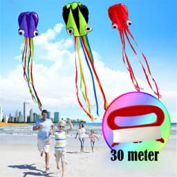 image-3D 4M Large Octopus Kite with Handle Line Children Outdoor Summer Game Professional Stunt Software Power Beach Kite Kids Toy