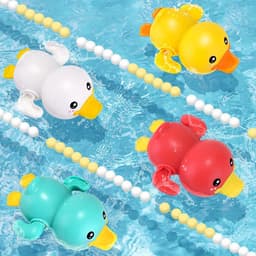 image-Baby's Bathroom, Bathing, Bathing, Playing In Water Toys, Baby On The Chain, Wind-up, Swimming Duck