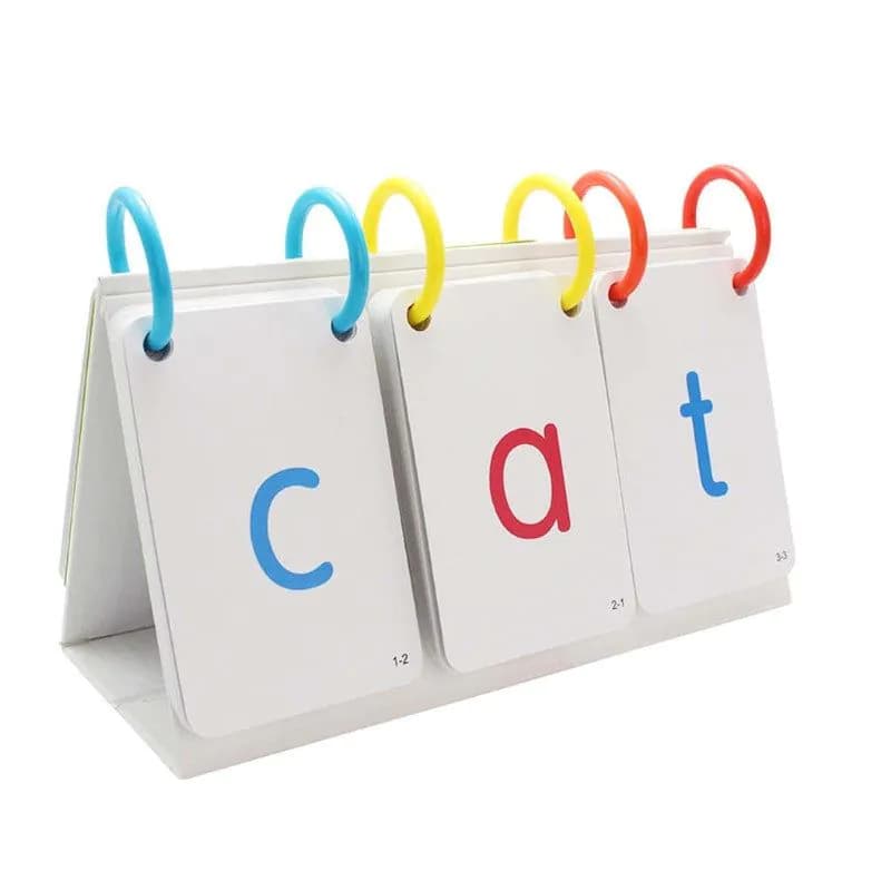 image-English Phonics Cards Phonics Textbook Elementary School English Enlightenment Desk Calendar Turning Card Teaching Aids
