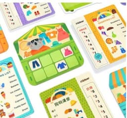 image-Mideer Milu Shopping List Children's Board Games Cognitive Card Memory Computing Educational Toys