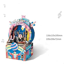 image-Gift Diy Hand-Assembled Cottage Music Box Ferris Wheel Rotating Music Box Model
