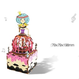 image-Gift Diy Hand-Assembled Cottage Music Box Ferris Wheel Rotating Music Box Model
