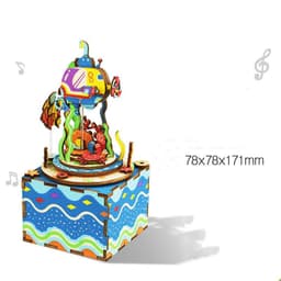image-Gift Diy Hand-Assembled Cottage Music Box Ferris Wheel Rotating Music Box Model