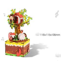 image-Gift Diy Hand-Assembled Cottage Music Box Ferris Wheel Rotating Music Box Model