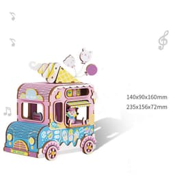 image-Gift Diy Hand-Assembled Cottage Music Box Ferris Wheel Rotating Music Box Model