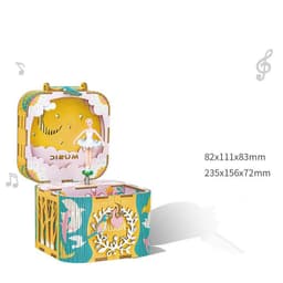 image-Gift Diy Hand-Assembled Cottage Music Box Ferris Wheel Rotating Music Box Model