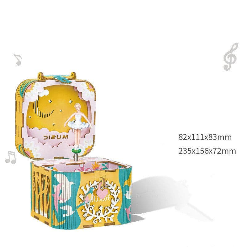 image-Gift Diy Hand-Assembled Cottage Music Box Ferris Wheel Rotating Music Box Model