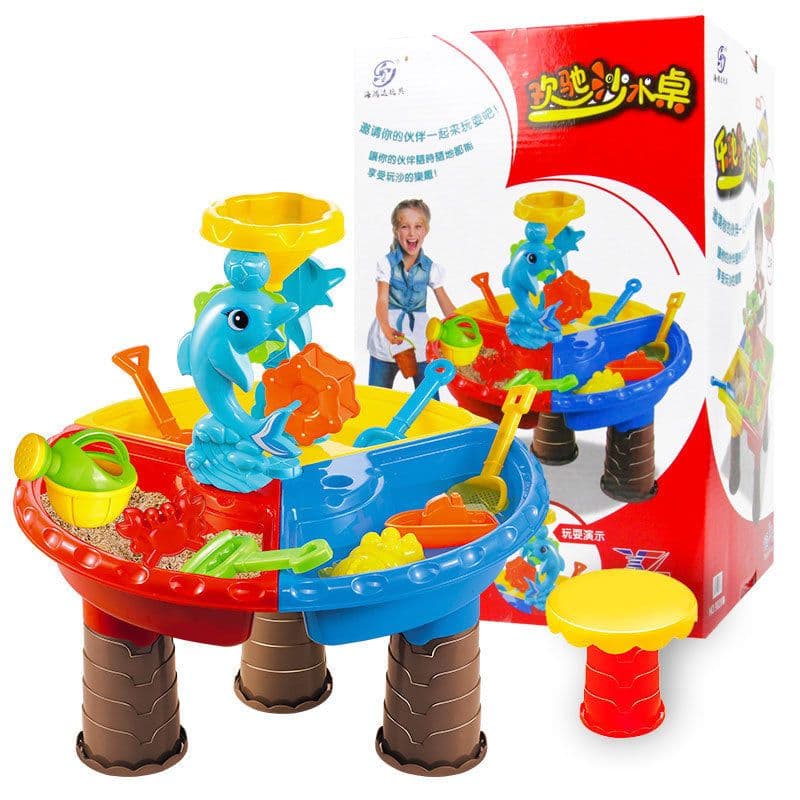 image-Children'S Boys Outdoor Large Beach Play Sand Table Set Girls Indoor Digging Sand And Water Toys And Equipment