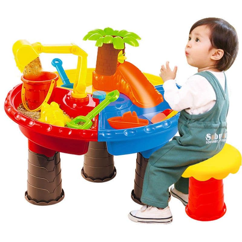 image-Children'S Boys Outdoor Large Beach Play Sand Table Set Girls Indoor Digging Sand And Water Toys And Equipment
