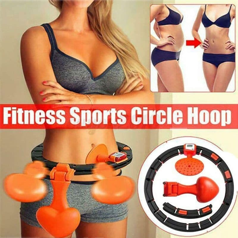 image-Adjustable Smart No Falling Hoops Thin Waist Abdominal Exercise Intelligent Counting Hoop Home Gym Training Massage Sport Hoops