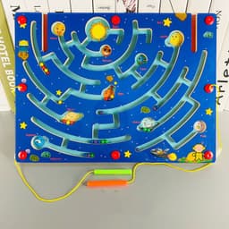 image-Wooden Large Magnetic Pen Maze Magnetic Ball Rolling Children'S Early Education Educational Toys Logical Thinking Intelligence Development