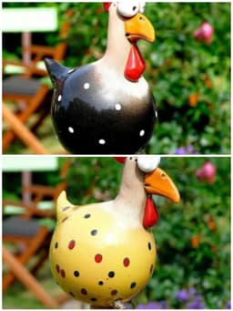 image-Yard Art Decor Chicken Garden Lawn Plug Hen Rooster Ornaments Hens Bird Statues Edge Seater Indoor Outdoor Decorations