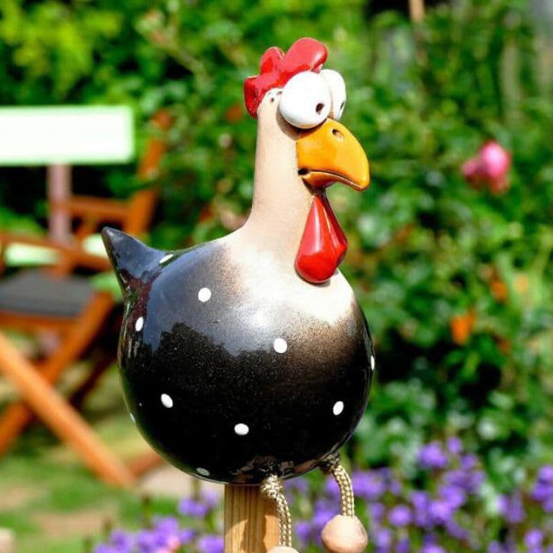 image-Yard Art Decor Chicken Garden Lawn Plug Hen Rooster Ornaments Hens Bird Statues Edge Seater Indoor Outdoor Decorations