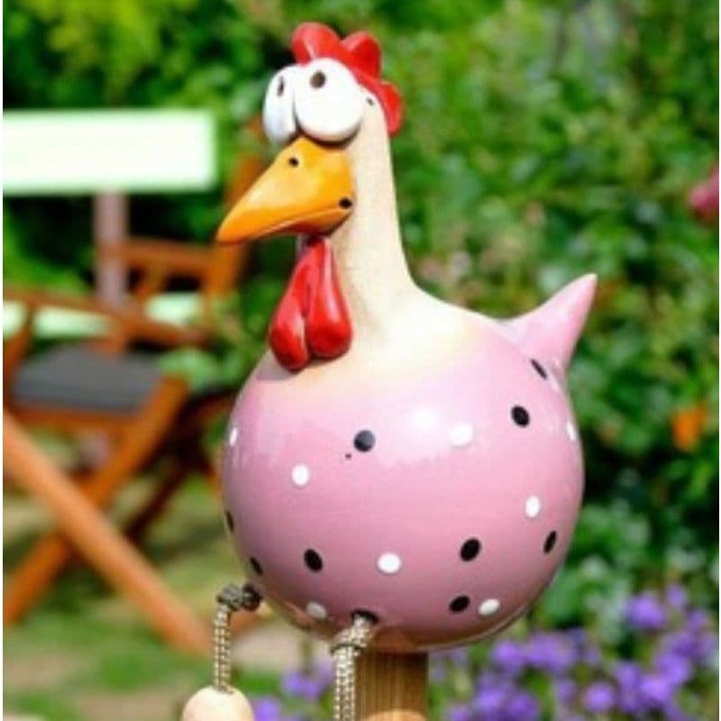 image-Yard Art Decor Chicken Garden Lawn Plug Hen Rooster Ornaments Hens Bird Statues Edge Seater Indoor Outdoor Decorations