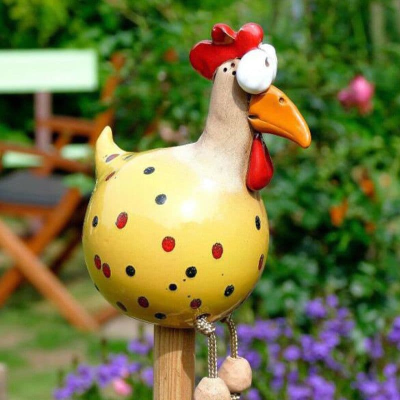 image-Yard Art Decor Chicken Garden Lawn Plug Hen Rooster Ornaments Hens Bird Statues Edge Seater Indoor Outdoor Decorations