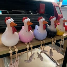 image-Yard Art Decor Chicken Garden Lawn Plug Hen Rooster Ornaments Hens Bird Statues Edge Seater Indoor Outdoor Decorations