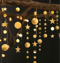 image-Eid Muabrak Decoration 4M Gold Black Paper Garland