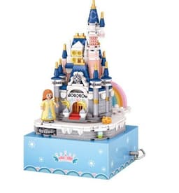 image-Castle Building Blocks, Rotating Music Box, Building Blocks, Creative Gifts