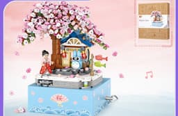 image-Castle Building Blocks, Rotating Music Box, Building Blocks, Creative Gifts