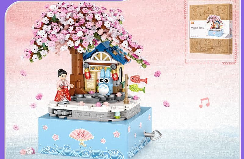 image-Castle Building Blocks, Rotating Music Box, Building Blocks, Creative Gifts