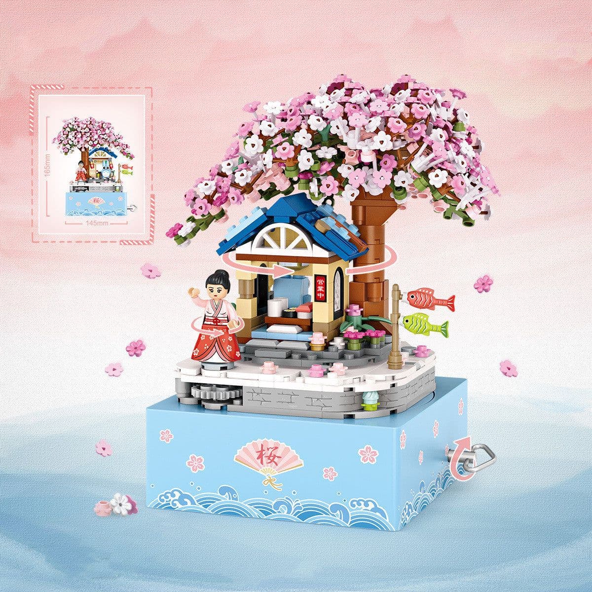 image-Castle Building Blocks, Rotating Music Box, Building Blocks, Creative Gifts
