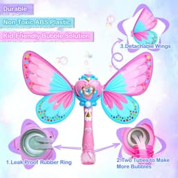image-Bubble Gun Music Magic Wand Outdoor Toys for Baby Girl Princess Electric Bubble Blower Machine
